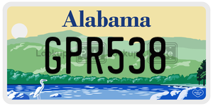 GPR538  license plate in AL