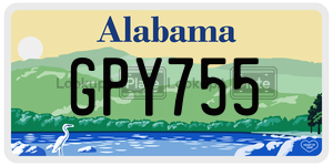 GPY755  license plate in AL