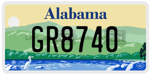 GR8740  license plate in AL