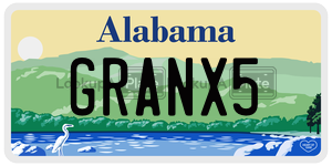 GRANX5  license plate in AL