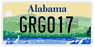 GRG017  license plate in AL