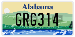 GRG314  license plate in AL