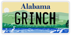 GRINCH  license plate in AL
