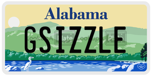 GSIZZLE  license plate in AL