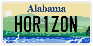 H0R1Z0N  license plate in AL