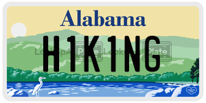 H1K1NG  license plate in AL