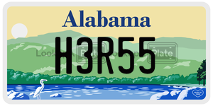 H3R55  license plate in AL