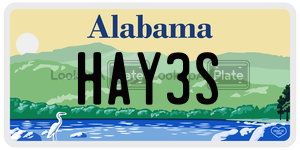 HAY3S  license plate in AL