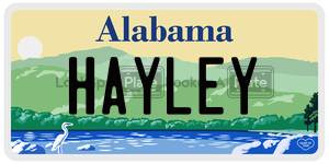 HAYLEY  license plate in AL