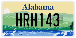 HRH143 license plate in Alabama