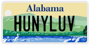 HUNYLUV  license plate in AL