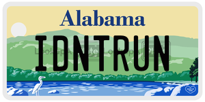IDNTRUN  license plate in AL