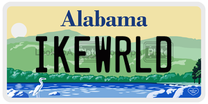IKEWRLD  license plate in AL