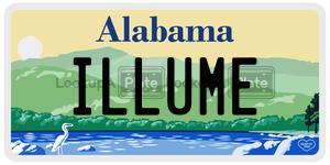 ILLUME  license plate in AL