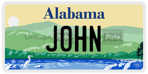J0HN license plate in Alabama