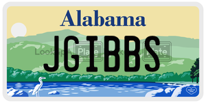JGIBBS  license plate in AL