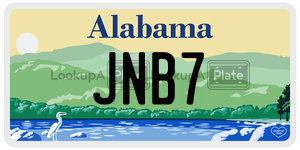 JNB7  license plate in AL