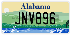 JNV896  license plate in AL