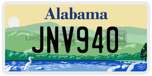 JNV940  license plate in AL