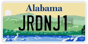 JRDNJ1  license plate in AL