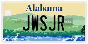 JWSJR  license plate in AL