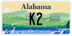 K2 license plate in Alabama