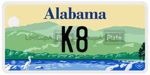 K8  license plate in AL