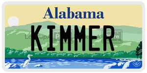 KIMMER  license plate in AL