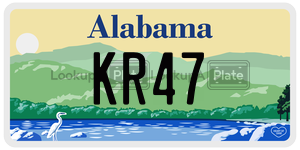KR47  license plate in AL