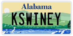 KSWINEY  license plate in AL