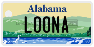 L00NA  license plate in AL