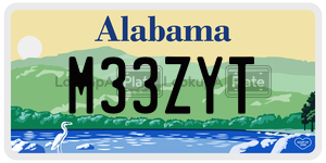 M33ZYT  license plate in AL