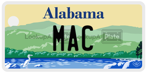 MAC  license plate in AL