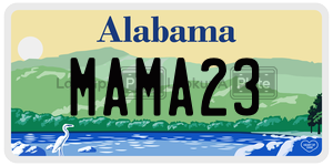 MAMA23  license plate in AL