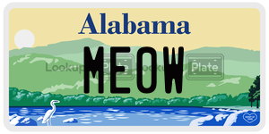 ME0W  license plate in AL