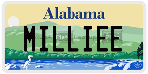 MILLIEE  license plate in AL