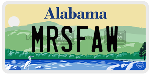 MRSFAW  license plate in AL