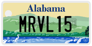 MRVL15  license plate in AL