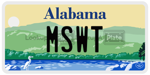 MSWT  license plate in AL