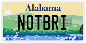 N0TBRI license plate in Alabama