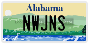 NWJNS  license plate in AL