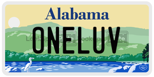 ONELUV  license plate in AL