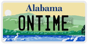 ONTIME  license plate in AL