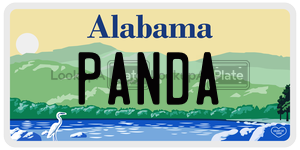 PANDA  license plate in AL