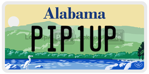 PIP1UP license plate in Alabama