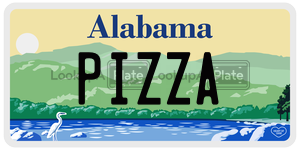 PIZZA  license plate in AL