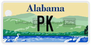 PK  license plate in AL