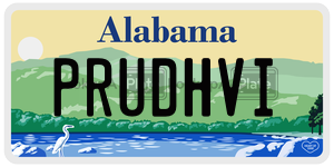 PRUDHVI license plate in Alabama