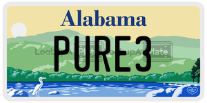 PURE3  license plate in AL