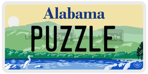 PUZZLE  license plate in AL